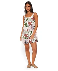 Petal and Pup Women's Farlie Square-Neckline Floral-Print Sleeveless Mini Dress