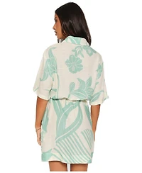 Petal and Pup Women's Karmon Floral-Print Button-Down Mini Dress