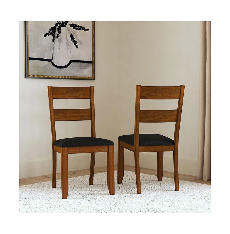 A-America Mariposa Ladderback Side Chair, with Upholstered Seat (2 pack)