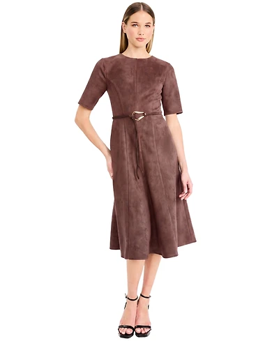 Maggy London Women's Short-Sleeve Fit and Flare Dress
