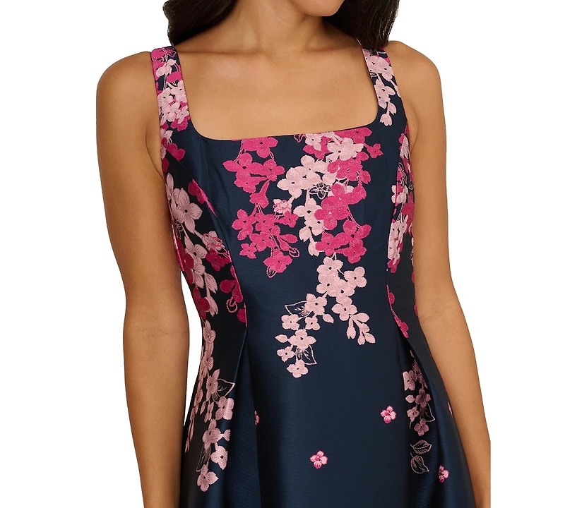 Adrianna Papell Women's Jacquard Fit & Flare Dress