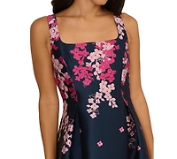 Adrianna Papell Women's Jacquard Fit & Flare Dress