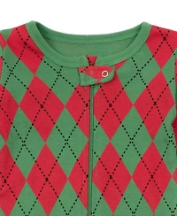 Leveret Baby One Piece 0M -24M Argyle Cotton Footed Pajamas