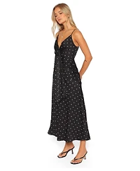 Petal and Pup Women's Eluna V-Neck Polka-Dot A-Line Midi Dress