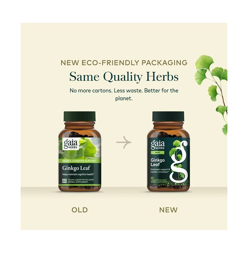 Gaia Herbs Ginkgo Leaf - Traditionally Used to Support Healthy Circulation and Brain Function - Organic, Herbal Supplement