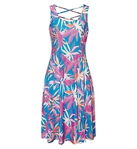 Lascana Women's Printed Strappy Back A-Line Scoop-Neck Short Dress