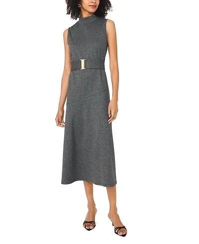 Vince Camuto Women's High Mock-Neck A-Line Sleeveless Midi Dress