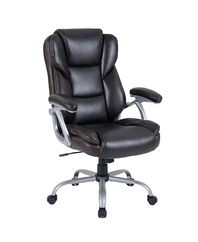 Gouun Executive Faux Leather Office Chair with Padded Seat and Armrests