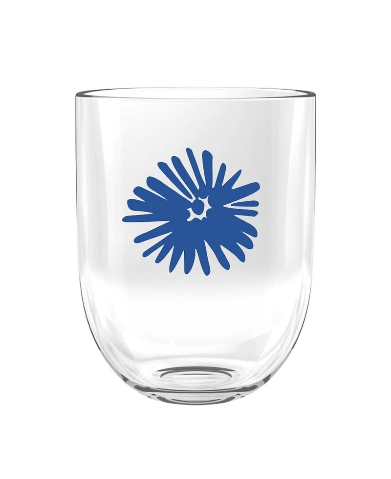 Abode Homewares Midsummer Acrylic Floral Stemless Wine Glasses, Set of 4