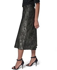 Donna Karan New York Women's A-Line Midi Foil Skirt