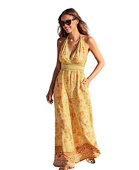 Cupshe Women's Halter Neck Floral Jumpsuit