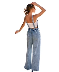 Cupshe Women's Square Neck Denim Jumpsuit
