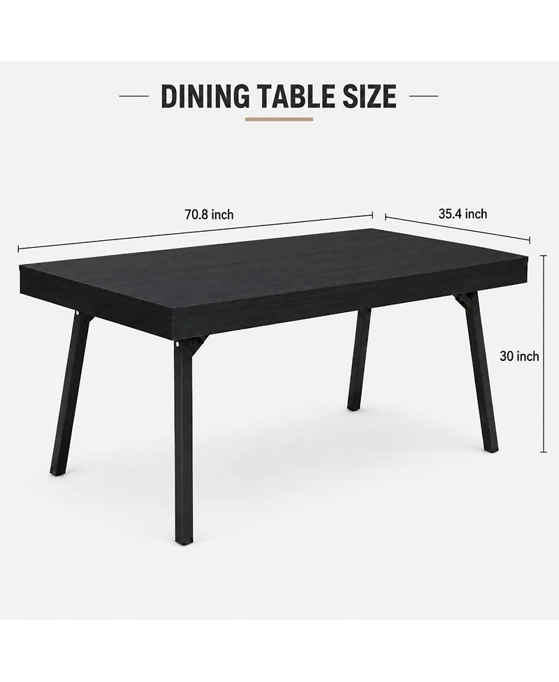 Gaomon 71-Inch Industrial Dining Table For 4-6 People, Rectangular Kitchen Built With Sturdy Metal Frame