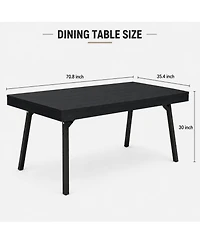 Gaomon 71-Inch Industrial Dining Table For 4-6 People, Rectangular Kitchen Built With Sturdy Metal Frame