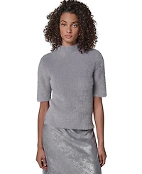 Donna Karan New York Women's Short-Sleeve Mock Neck Sweater