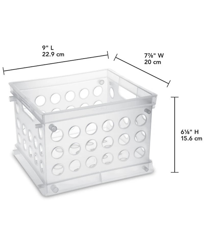 Sterilite Convenient Mini Square Small Storage Organizing Crate, Clear (12 Pack)