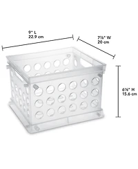 Sterilite Convenient Mini Square Small Storage Organizing Crate, Clear (12 Pack)