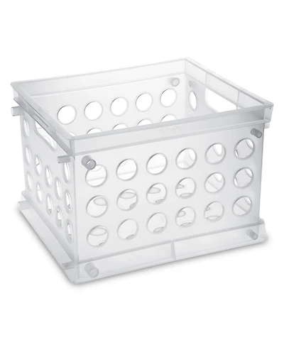 Sterilite Convenient Mini Square Small Storage Organizing Crate, Clear (12 Pack)