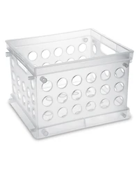 Sterilite Convenient Mini Square Small Storage Organizing Crate, Clear (12 Pack)