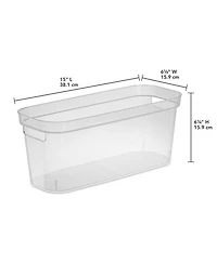 Sterilite 6.25x6.25x15 In Narrow Storage Bin with Carry Handles, Clear (8 Pack)