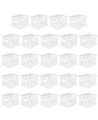 Sterilite Stackable Plastic Storage Open Crate Bin Organizer Box, White