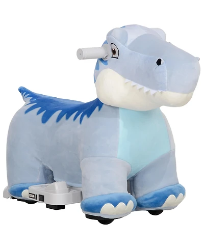 Glintex 6V Tyrannosaurus Plush Battery-Powered Ride-On Toy, 55-lb Capacity, Ages 18-36 Months