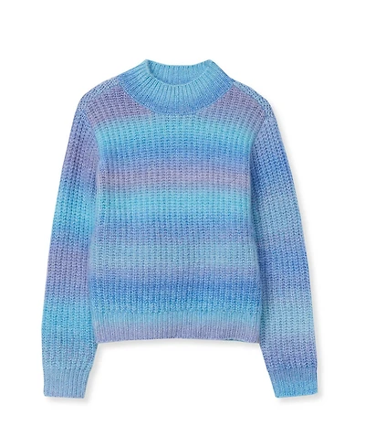 Lands' End Girls' 4-16 Mock-Neck Chunky-Knit Ombre Sweater