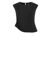 City Chic Plus Jett Sleeveless Pleat-Detail Blouse