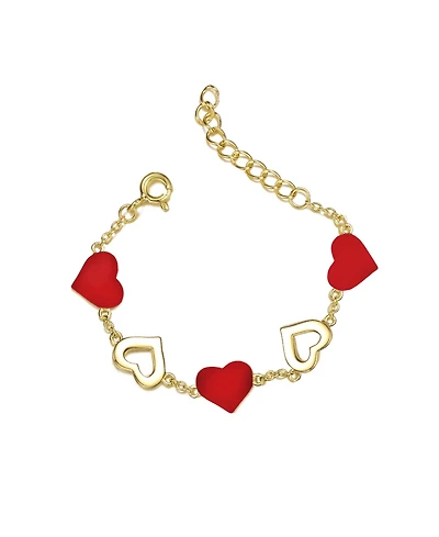 GiGiGirl 14k Yellow Gold Plated Forever Heart Toddler/Kids Bracelet, Adjustable in Length, 1-6yrs