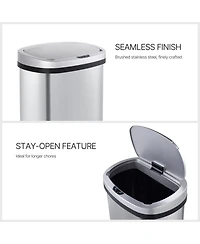 Mega Casa 13 Gal Motion Sensor Stainless Steel Trash Can with 45 Trash Bags with Silent Soft-Close Lid for Office, Kitchen