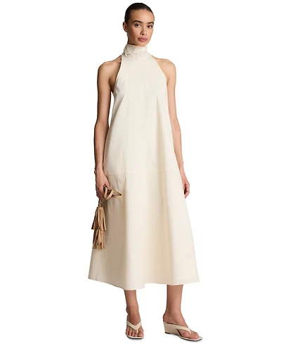Kenneth Cole Women's Tie Back Halter Neck Midi Dress