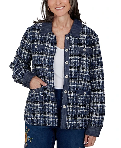 Alfred Dunner Women's Plaid Shirt Jacket