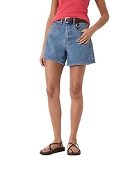 Hush Women's Essential High-Rise Stretch Denim Wide-Leg Shorts, 5" Inseam