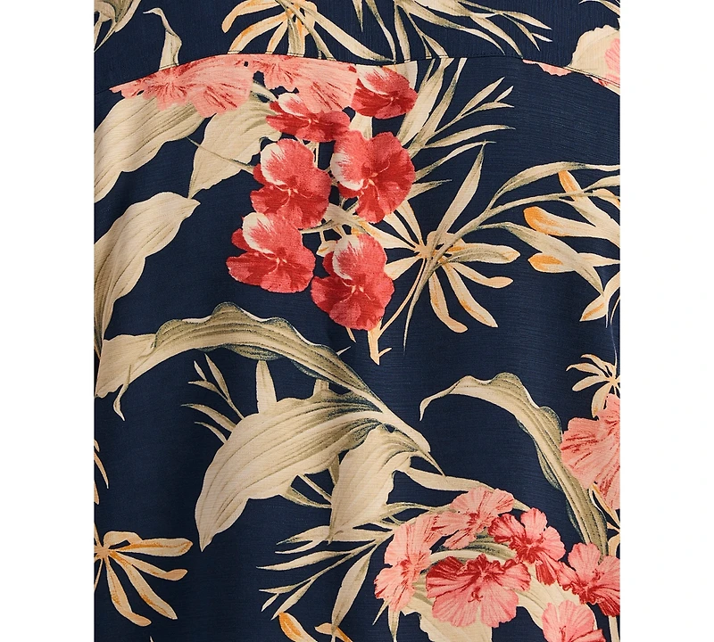 Cubavera Men's Short Sleeve Tropical Floral Print Button-Front Shirt