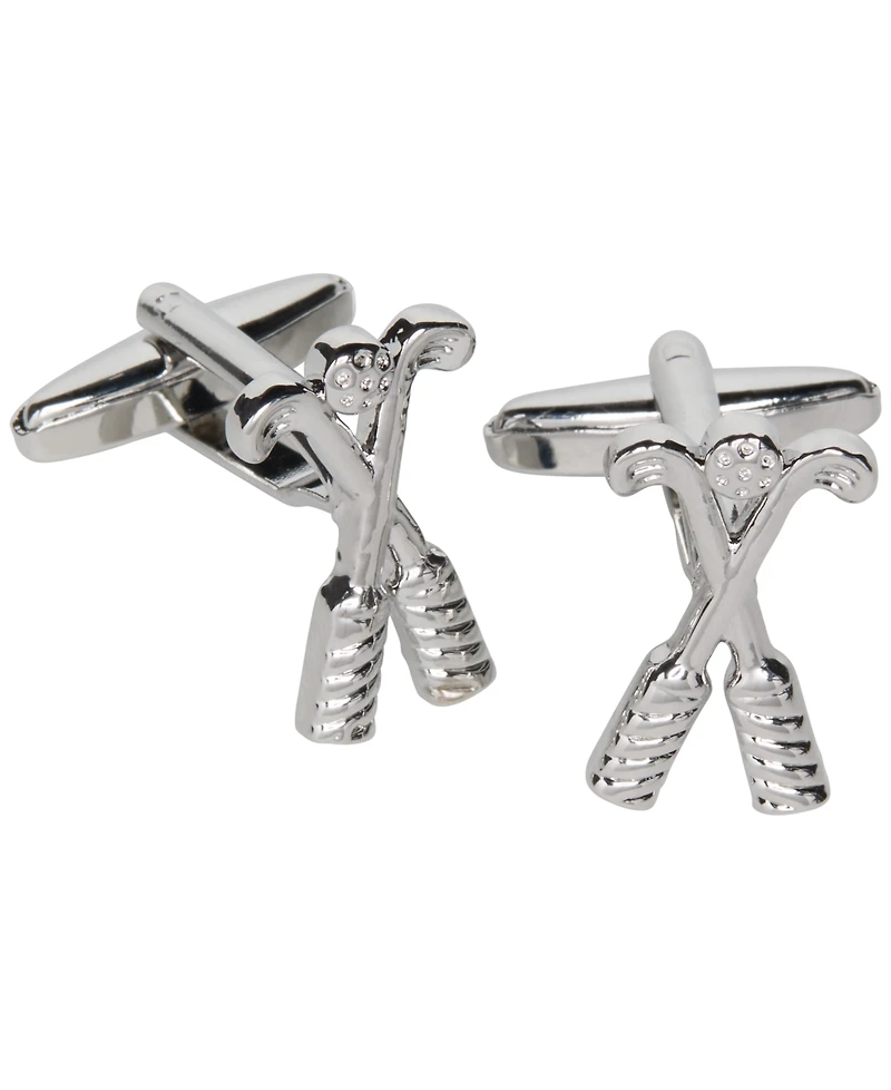 Perry Ellis Portfolio Men's Silver-Tone Cross Club Toggle-Back Cufflinks