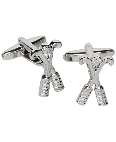 Perry Ellis Portfolio Men's Silver-Tone Cross Club Toggle-Back Cufflinks