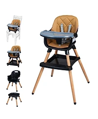 Costway 9-in-1 Convertible High Chair with Harness and Waterproof Cushion