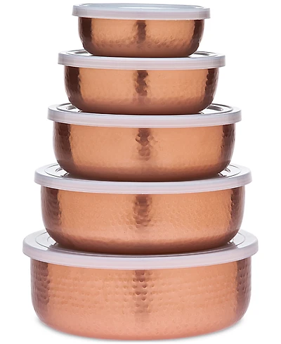 Godinger 5-Pc. Hammered Copper Storage Bowl Set