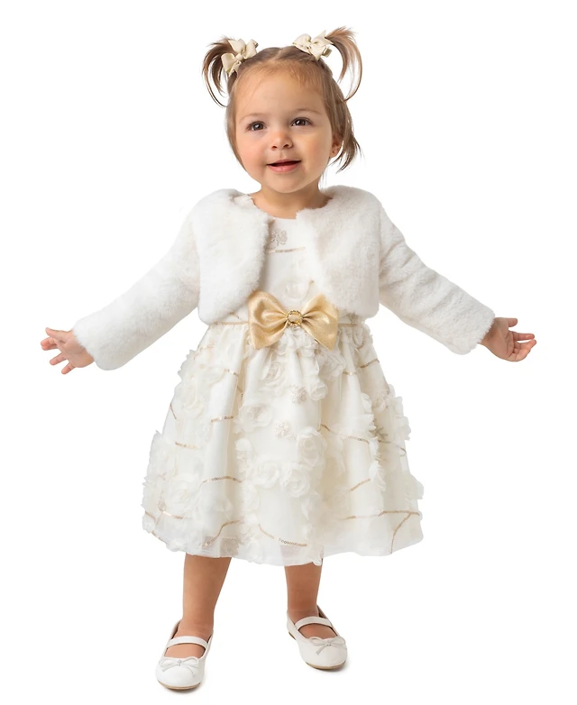Rare Editions Baby Girls' Floral-Print Fit & Flare Dress and Jacket, 2-Piece Set