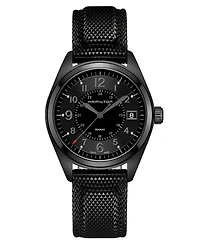 Hamilton Men's Swiss Khaki Field Black Rubber Strap Watch 40mm H68401735