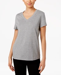 Hue Women' Sleepwell Solid / V-Neck T-Shirt with Temperature Regulating Technology