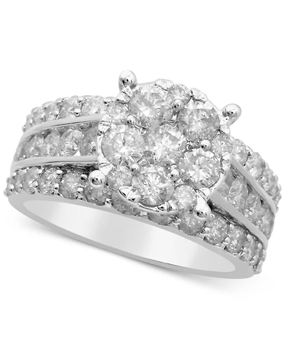 Diamond Cluster Multi-Row Engagement Ring (3 ct. t.w.) in 14k White Gold