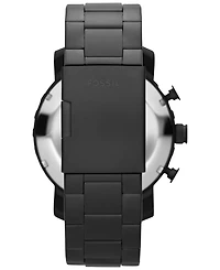 Fossil Men's Chronograph Nate Black-Tone Stainless Steel Bracelet Watch 50mm