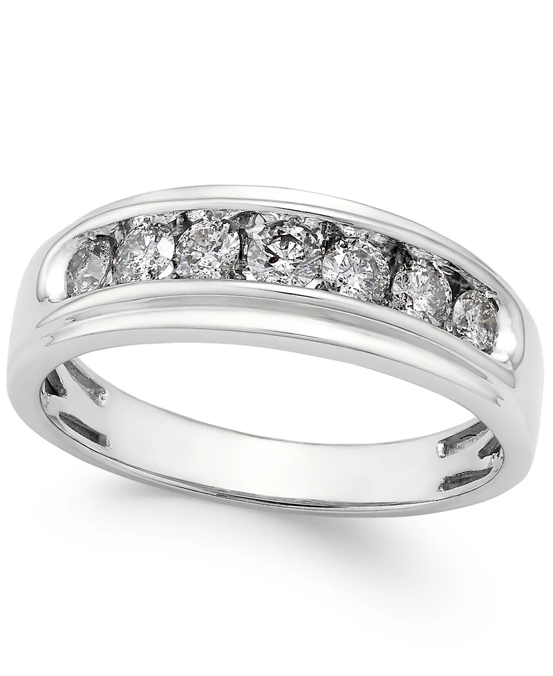 Men's Diamond Band (3/4 ct. t.w.) in 10k White Gold
