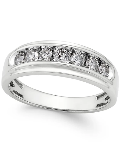 Men's Diamond Band (3/4 ct. t.w.) in 10k White Gold