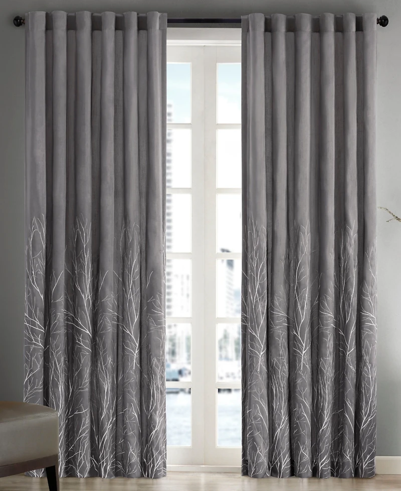Madison Park Andora Botanical Embroidered Curtain Panel, 50"W x 95"L