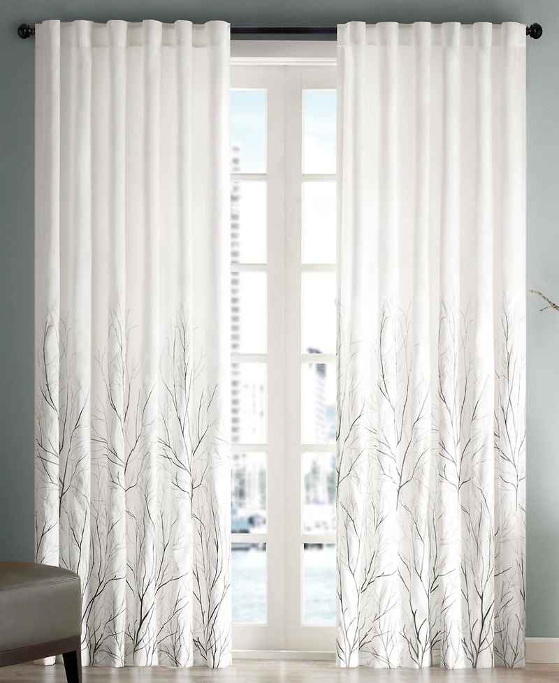 Madison Park Andora Botanical Embroidered Curtain Panel