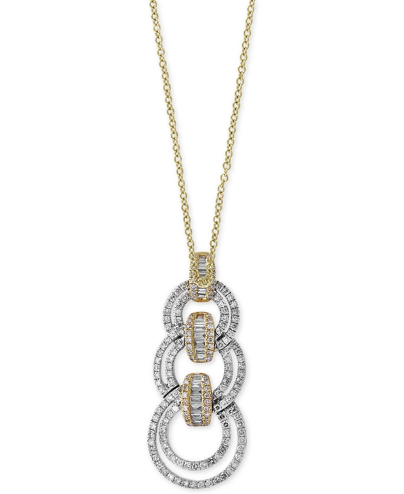 Effy Diamond Link Pendant Necklace (7/8 ct. t.w.) in 14k Gold and White Gold