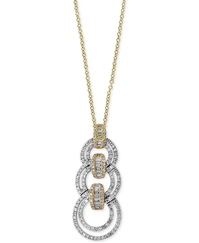 Effy Diamond Link Pendant Necklace (7/8 ct. t.w.) in 14k Gold and White Gold