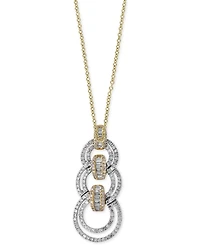 Effy Diamond Link Pendant Necklace (7/8 ct. t.w.) in 14k Gold and White Gold